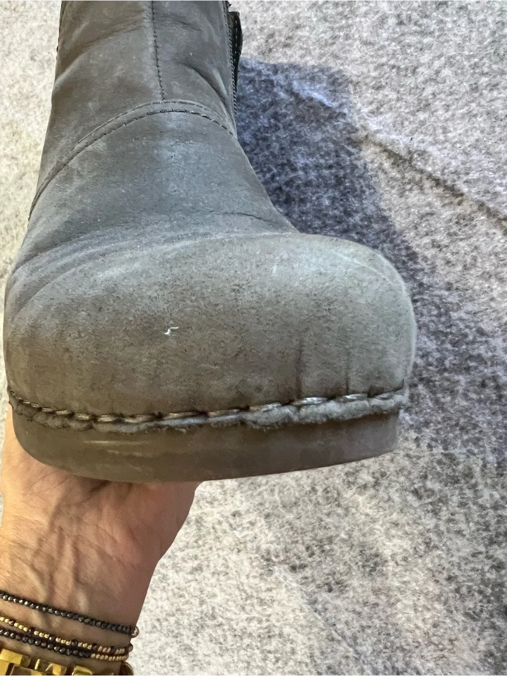 Dansko Gray Wedge Ankle Booties with Buckle